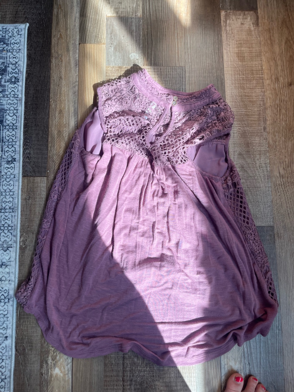 Xhilaration Dusty Purple Lace Overlay Sleeveless A-Line Dress - Picture 2 of 3